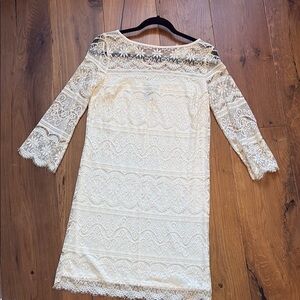 Max Edition Lace Dress Cream 3/3 sleeves